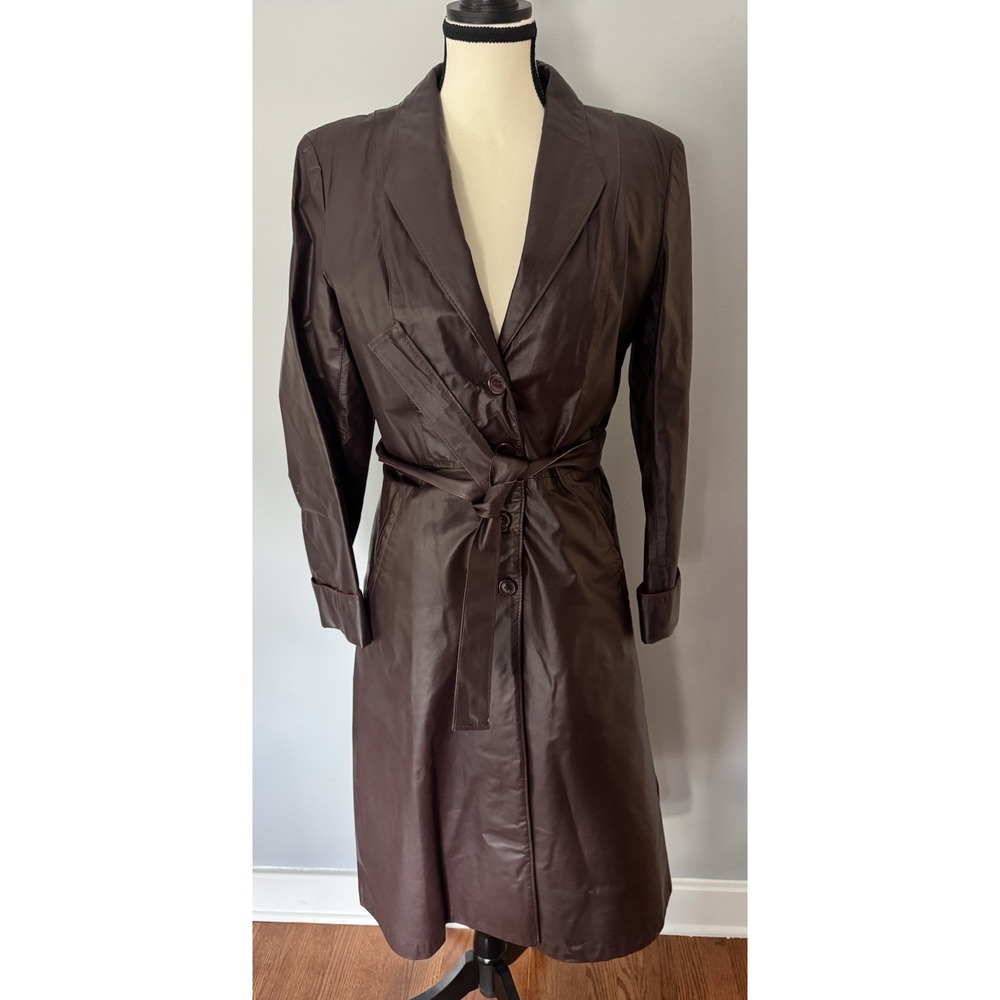 Vintage Avanti Brown Trench Coat Belted Zip Out Liner Women's Small USA